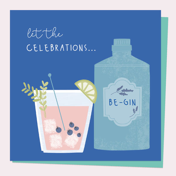 General Birthday Card - Drinking - Gin