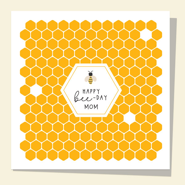 Mom Birthday Card - Honey Bee - Happy Bee-Day