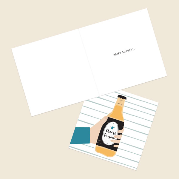 General Birthday Card - Beer Bottle Cheers