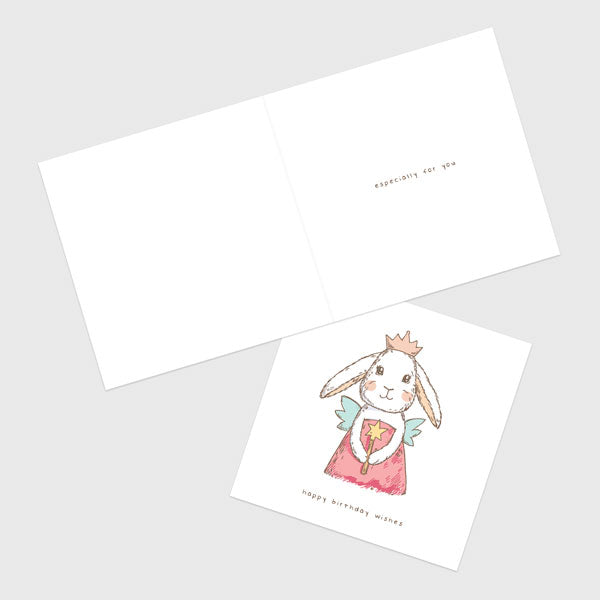 Kids Birthday Card - Bunny Fairy