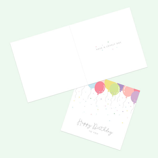 Birthday Basics Card - Confetti Balloons