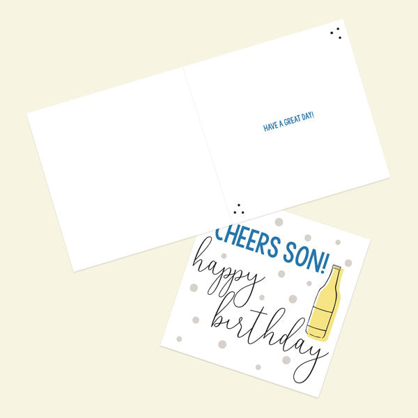 Son Birthday Card - Feeling Bright Typography - Cheers Happy Birthday