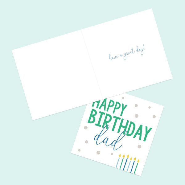 Dad Birthday Card - Feeling Bright Typography - Happy Birthday Candles