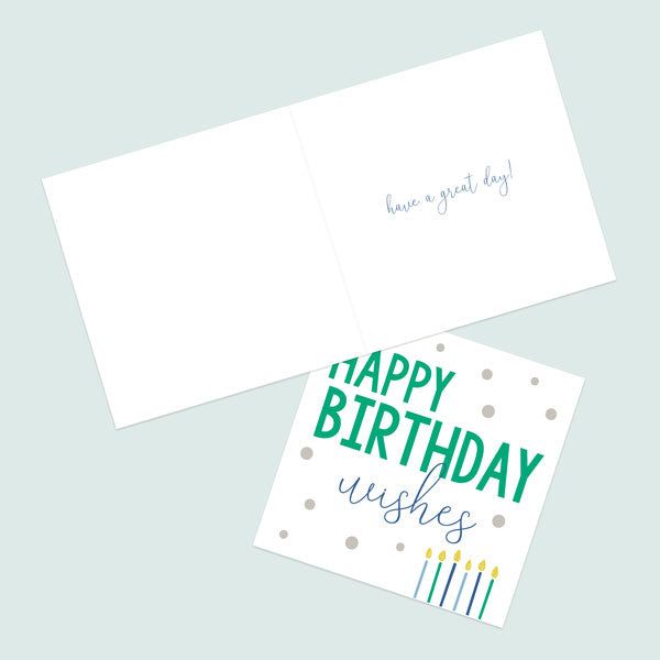 General Birthday Card - Feeling Bright Typography - Happy Birthday Candles