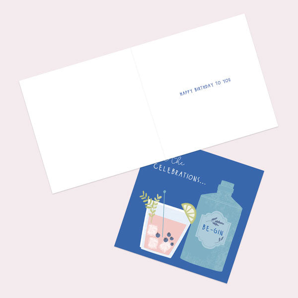 General Birthday Card - Drinking - Gin