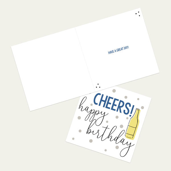 General Birthday Card - Feeling Bright Typography - Cheers Happy Birthday