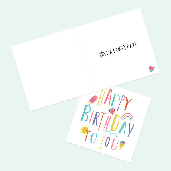 General Birthday Card - Feeling Bright Typography - Happy Birthday To You
