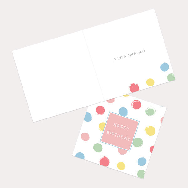 General Birthday Card - Join The Dots Pastel - Happy Birthday