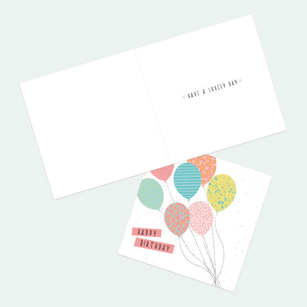 General Birthday Card - Summer Pastels - Balloons