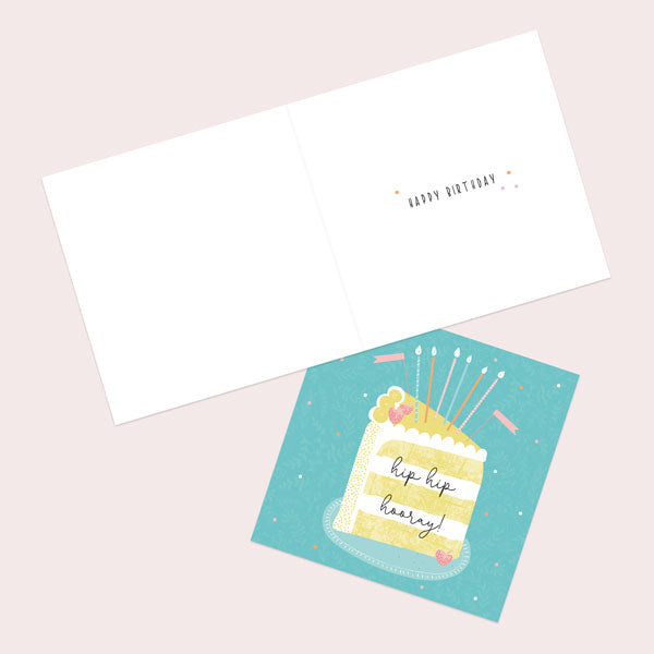General Birthday Card - Summer Pastels - Cake Slice