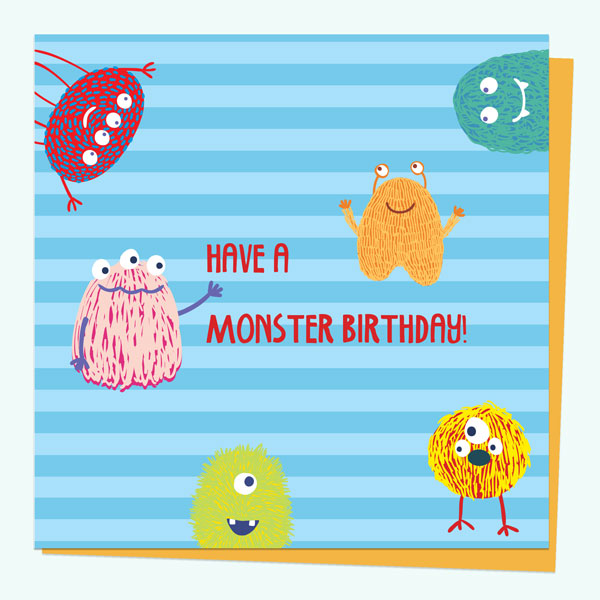 Kids Birthday Card - Monster Birthday