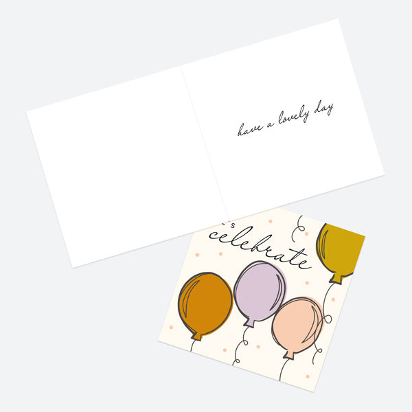 Birthday Card - Sketch Style - Balloons