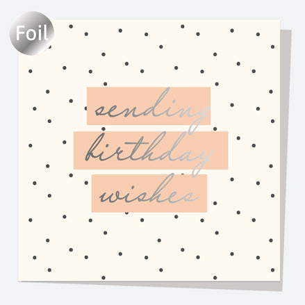Luxury Foil Birthday Card - Sketch Style - Peach Spot