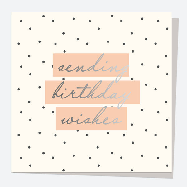 Luxury Foil Birthday Card - Sketch Style - Peach Spot