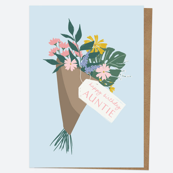 Auntie Birthday Card - Summer Botanicals - Bouquet