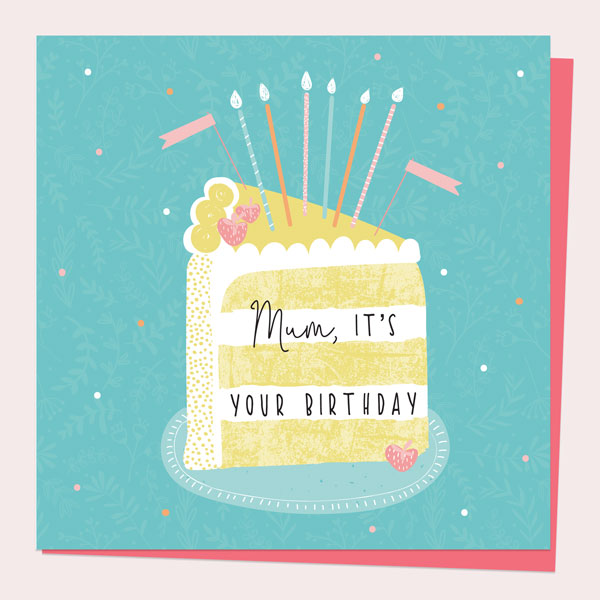 Mum Birthday Card - Summer Pastels - Cake Slice