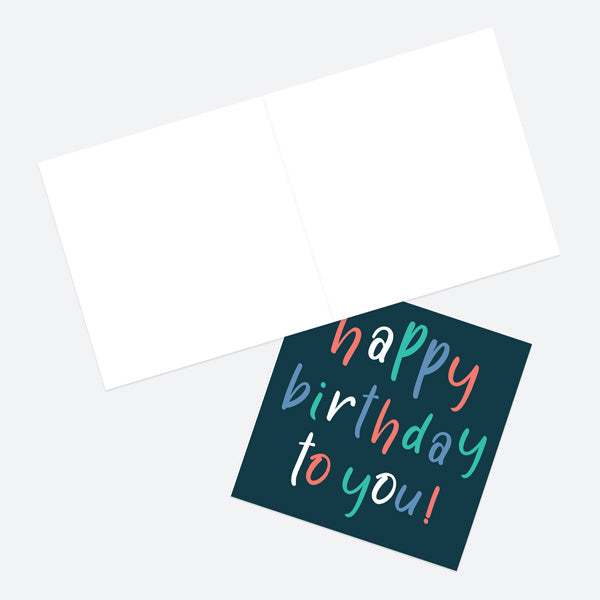 Birthday Cards For Him & For Her - Mixed Flowers & Typography - Pack of 6
