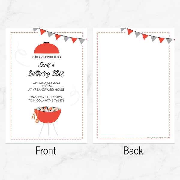 Birthday Invitations - Barbecue Time - Pack of 10