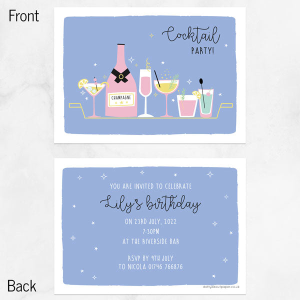 Birthday Invitations - Cocktail Time - Pack of 10