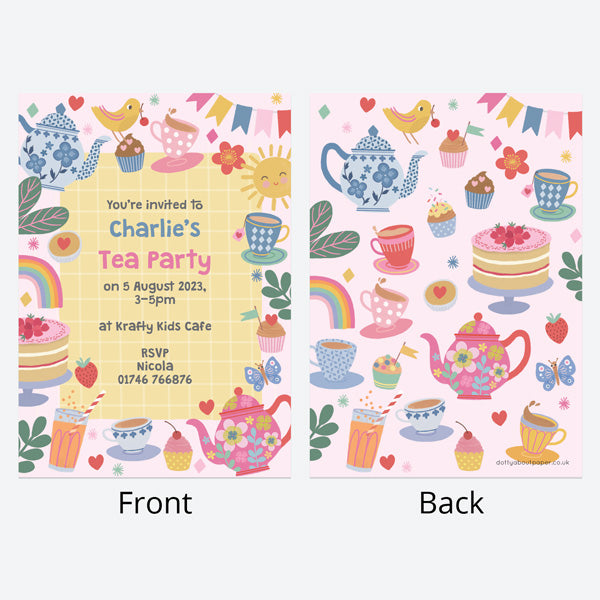 Kids Birthday Invitations - Tea Party - Pack of 10