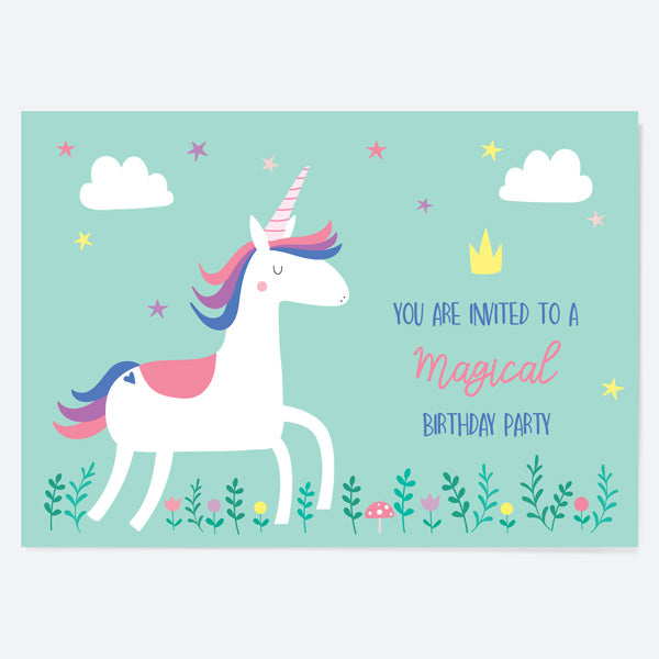 category header image Kids Birthday Invitations - Unicorn Magic - Pack of 10