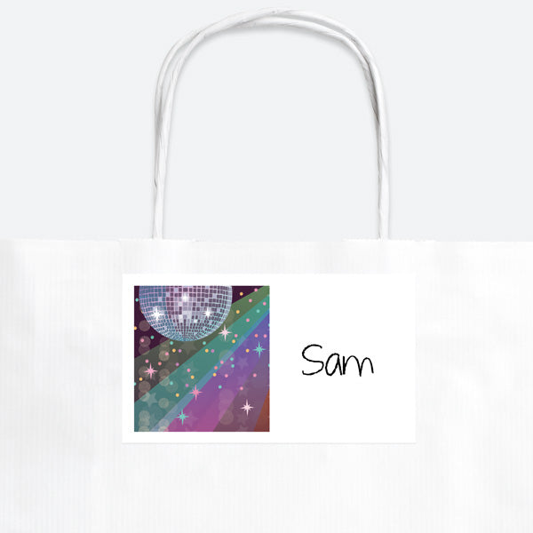 Glitter Ball Disco Party - Party Bag & Sticker - Pack of 10
