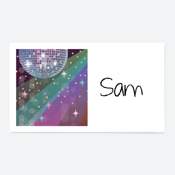 Glitter Ball Disco Party - Party Bag & Sticker - Pack of 10