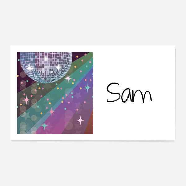 Glitter Ball Disco Party - Party Sticker - Pack of 10