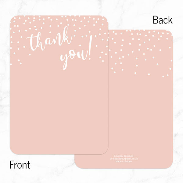 Blush Confetti Typography - Ready to Write Wedding Thank You Cards