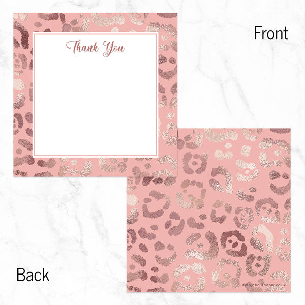 Ready to Write Thank You Cards - Blush Leopard Print - Pack of 10