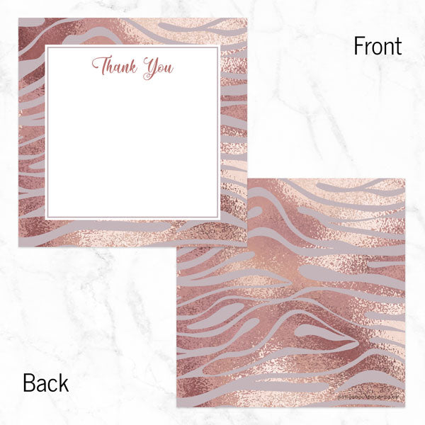Ready to Write Thank You Cards - Blush Tiger Print - Pack of 10