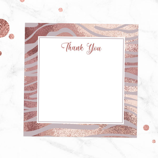 Ready to Write Thank You Cards - Blush Tiger Print - Pack of 10