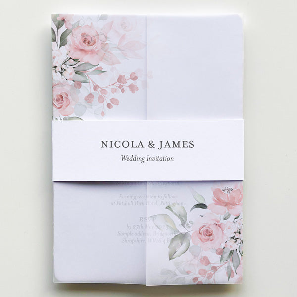 Blush Pink Flowers with Vellum Wrap Sample