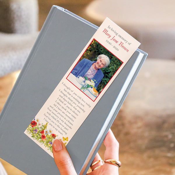 Funeral Bookmark - Poppy Meadow