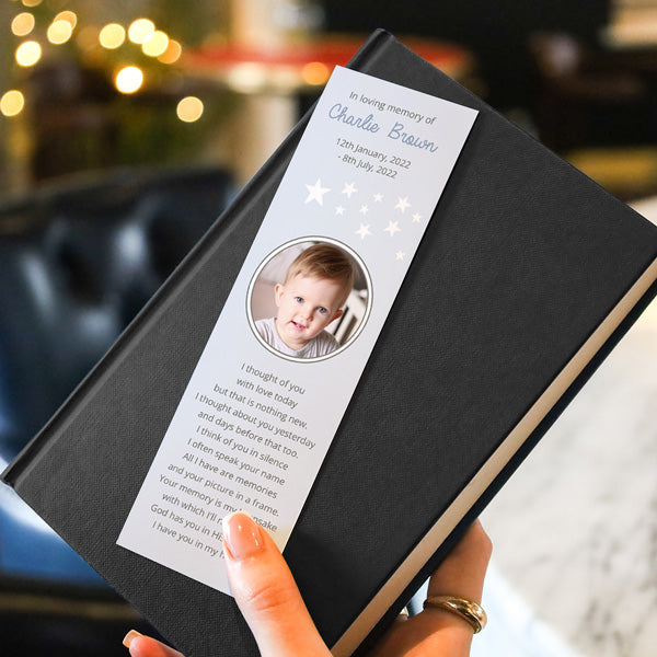 Funeral Bookmark - Shooting Star Blue