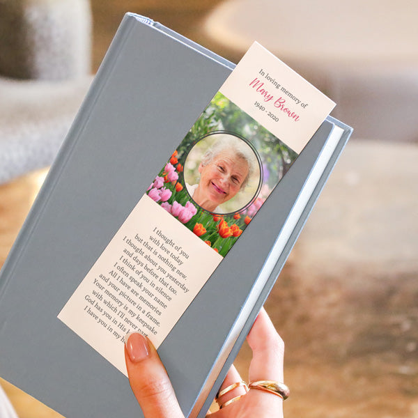 Funeral Bookmark - Spring Tulips