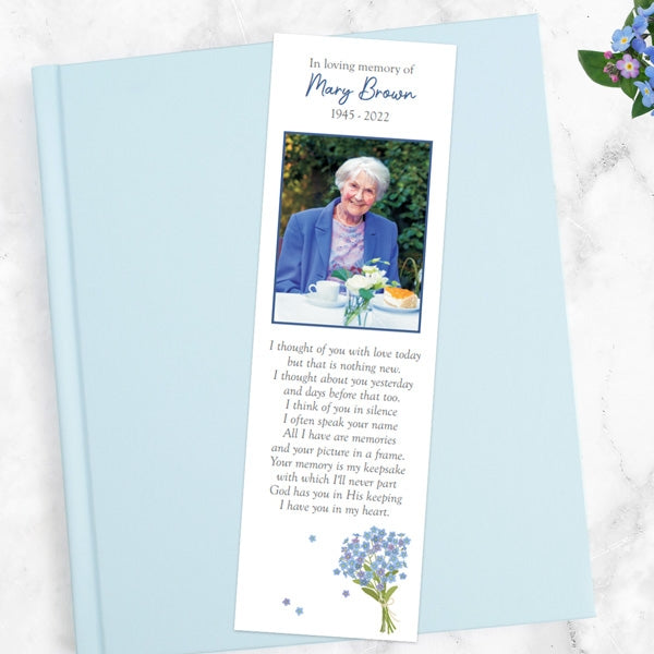 Funeral Bookmark - Watercolour Forget Me Nots