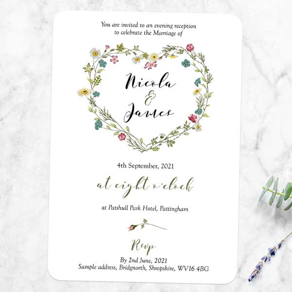 Botanical Heart - Evening Invitations