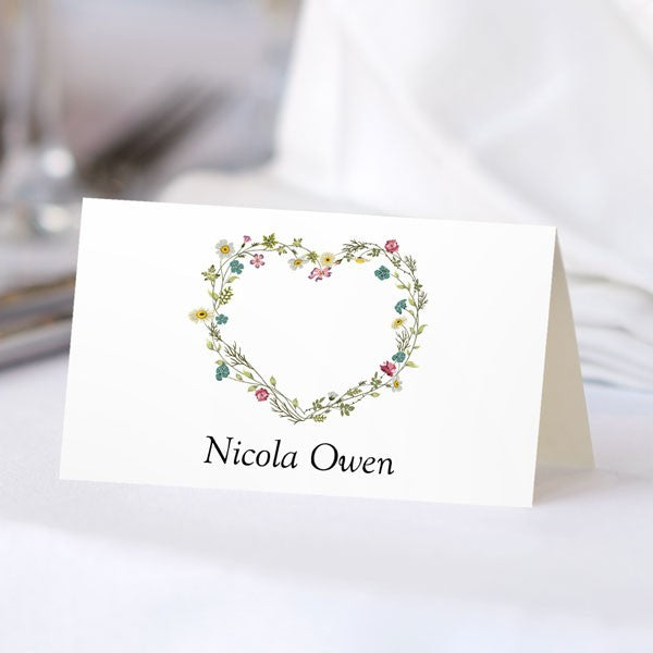 Botanical Heart - Wedding Place Cards