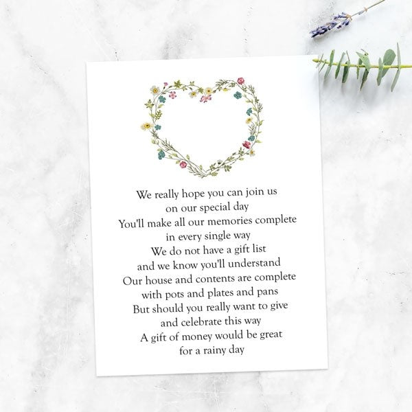 Botanical Heart - Gift Poem Cards