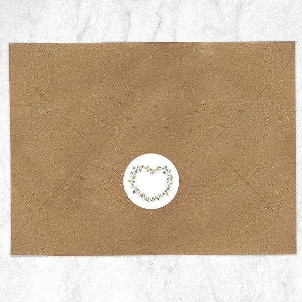 Botanical Heart - Wedding Envelope Seals