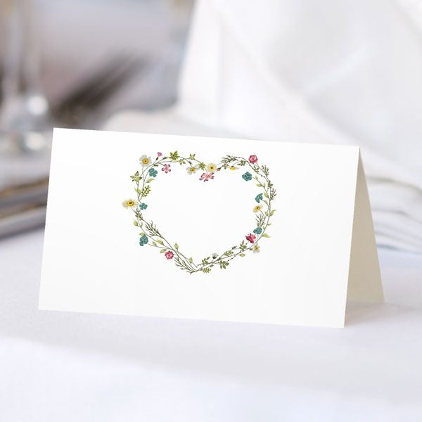 Botanical Heart - Ready to Write Wedding Place Cards
