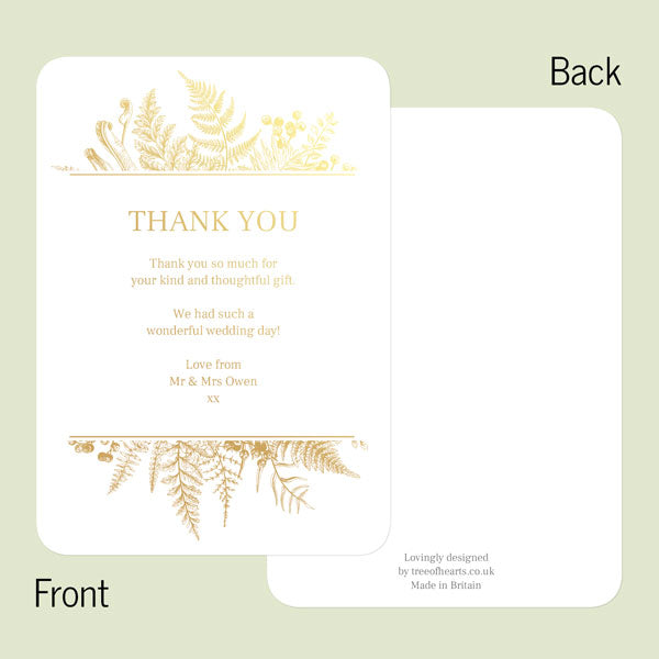 Botanical Leaves & Berries Foil Thank You Card