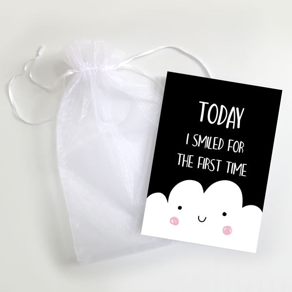 Baby Milestone Cards Phrases - Pack of 12 - Boys Monochrome