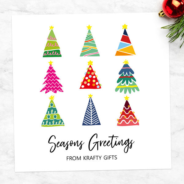 Business Christmas Cards - Bright Christmas Trees