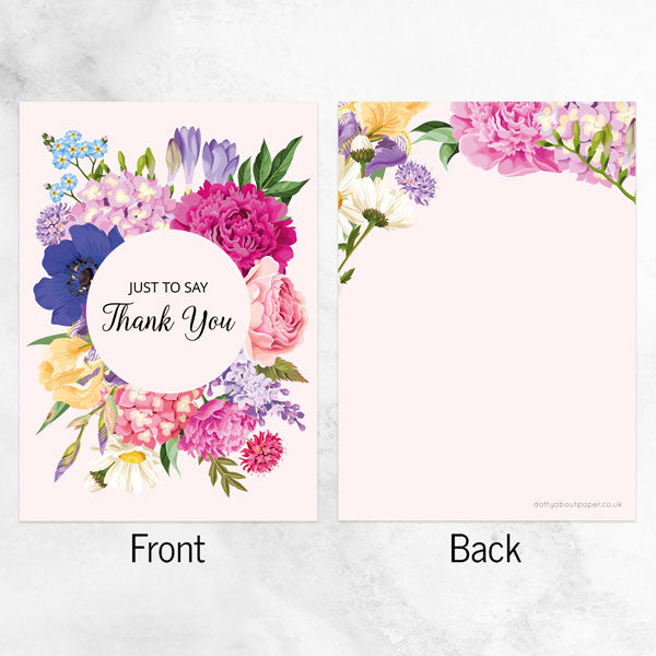 Ready to Write Thank You Cards - Bright Summer Flowers - Pack of 10