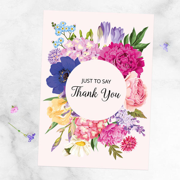 Ready to Write Thank You Cards - Bright Summer Flowers - Pack of 10