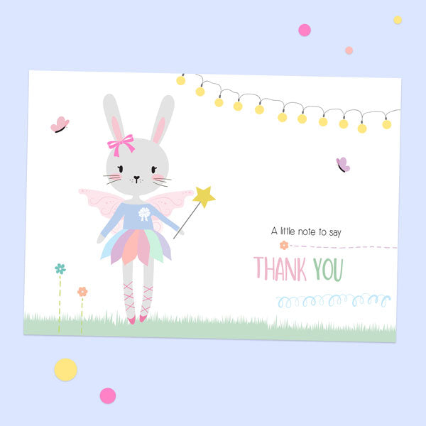 Ready to Write Kids Thank You Cards - Bunny Tutu - Pack of 10
