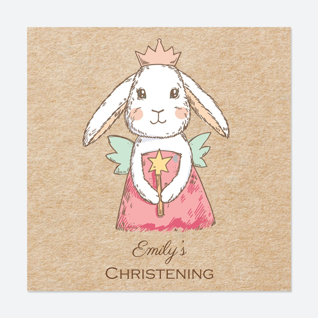 Christening Invitations - Bunny Fairy - Postcard - Pack of 10