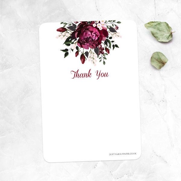 Anniversary Thank You Cards - Burgundy Peony Bouquet